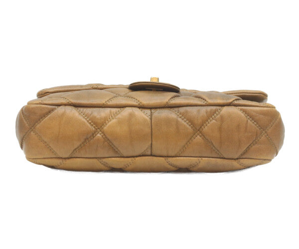 CHANEL シャネル 11番 ヴィンテージブラウン カーフ バブルキルト ゴールド金具 チェーンショルダー ショルダーバッグ