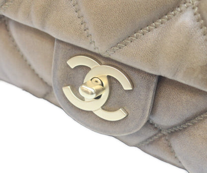 CHANEL シャネル 11番 ヴィンテージブラウン カーフ バブルキルト ゴールド金具 チェーンショルダー ショルダーバッグ