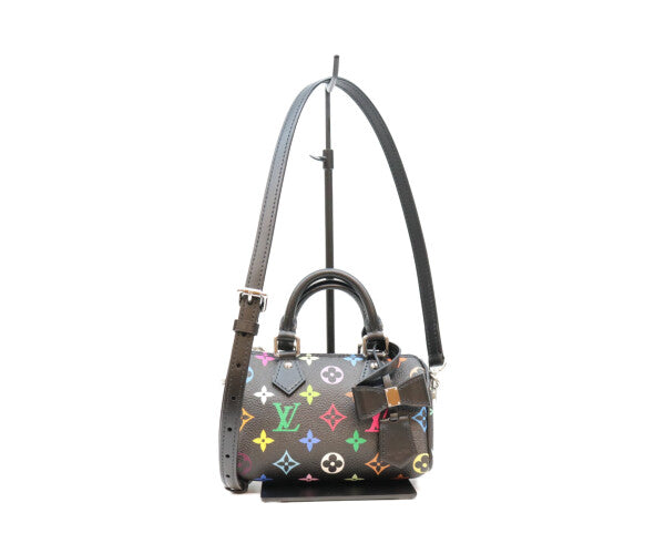 LOUIS VUITTON ルイヴィトン ×村上隆 M13406 マルチカラー ノワール ナノスピーディ ボストンバッグ