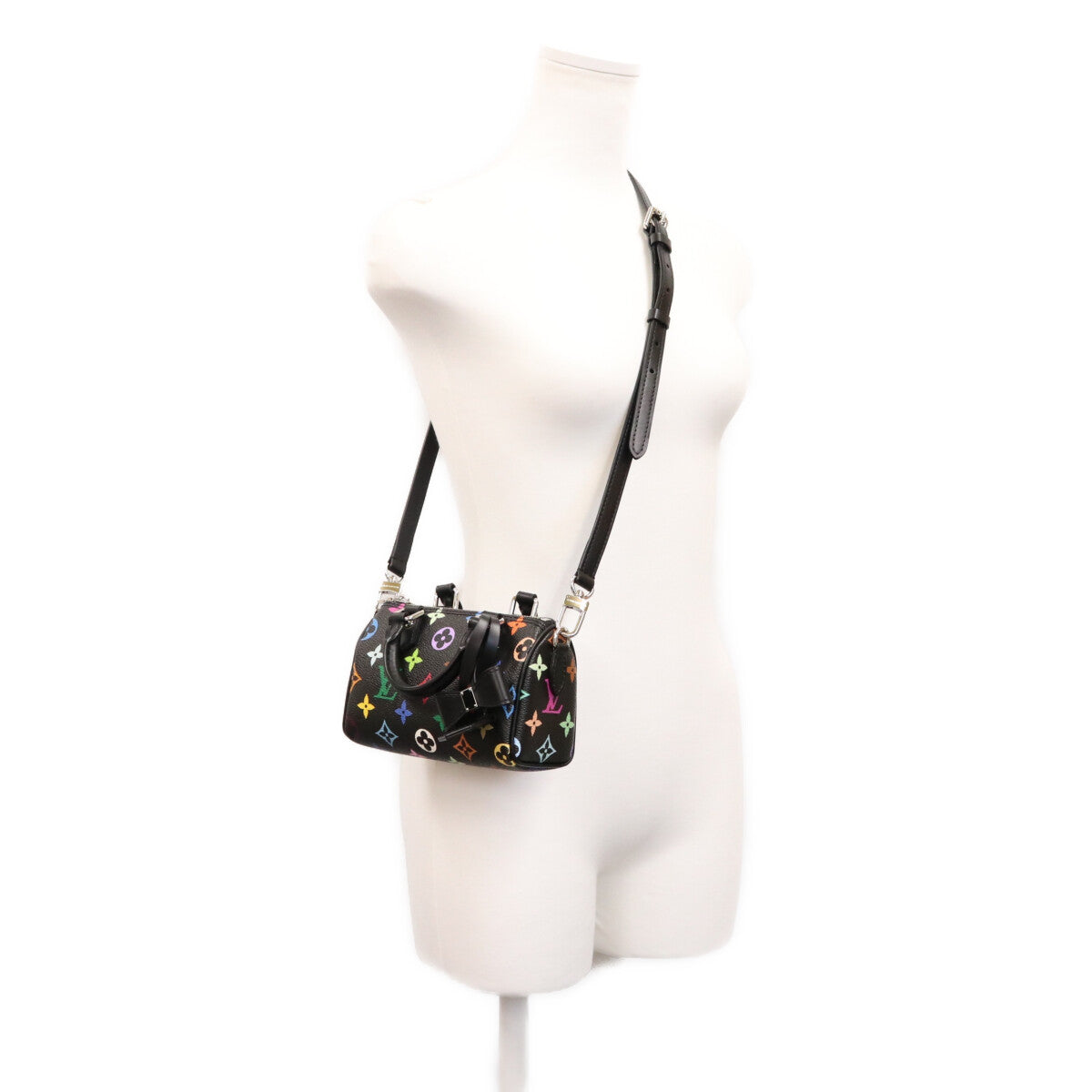 LOUIS VUITTON ルイヴィトン ×村上隆 M13406 マルチカラー ノワール ナノスピーディ ボストンバッグ