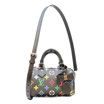 LOUIS VUITTON ルイヴィトン ×村上隆 M13406 マルチカラー ノワール ナノスピーディ ボストンバッグ
