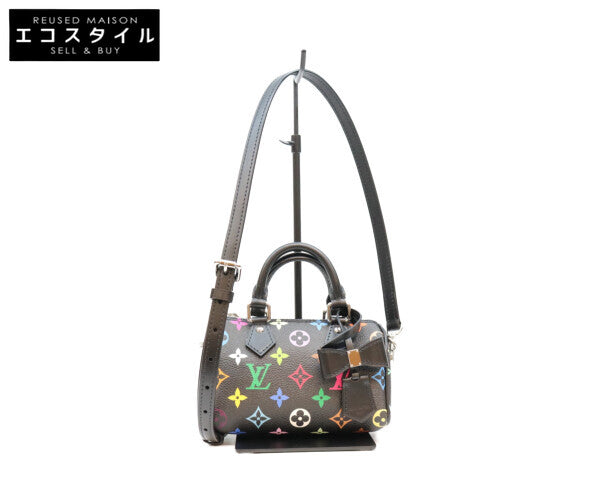 LOUIS VUITTON ルイヴィトン ×村上隆 M13406 マルチカラー ノワール ナノスピーディ ボストンバッグ