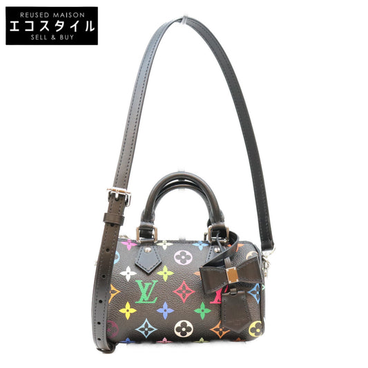 LOUIS VUITTON ルイヴィトン ×村上隆 M13406 マルチカラー ノワール ナノスピーディ ボストンバッグ