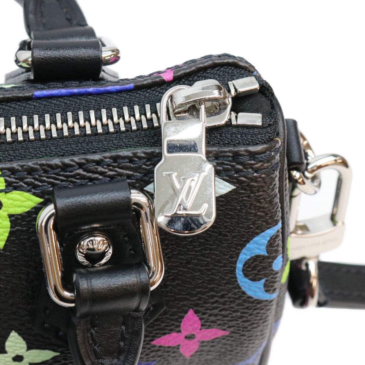 LOUIS VUITTON ルイヴィトン ×村上隆 M13406 マルチカラー ノワール ナノスピーディ ボストンバッグ