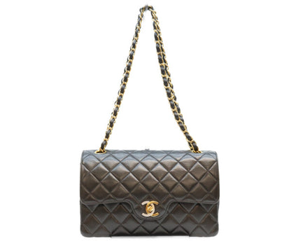 CHANEL シャネル 2番 黒 ラム ダブルフラップ パリ限定 マトラッセ23 チェーンショルダー ショルダーバッグ