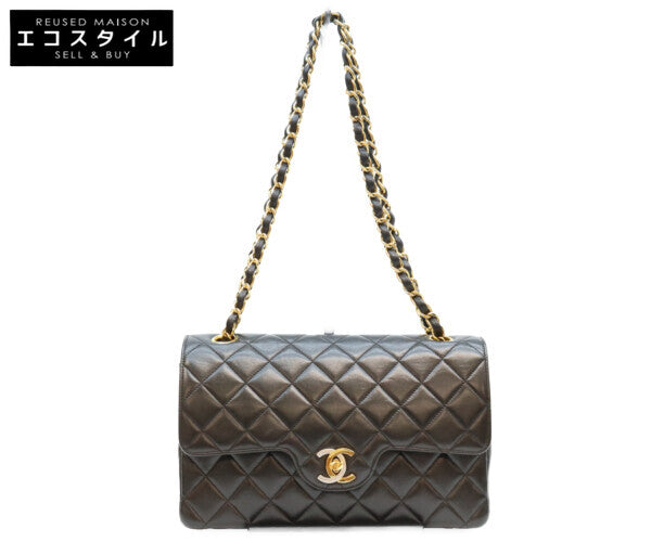 Chanel No. 2 Black Lambskin Double-Flap Paris Limited Matelassé 23 Chain Shoulder Bag Shoulder Bag