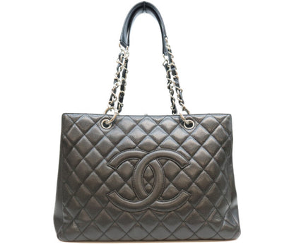 CHANEL シャネル 13番 A50995 黒 キャビア シルバー金具 GST トートバッグ