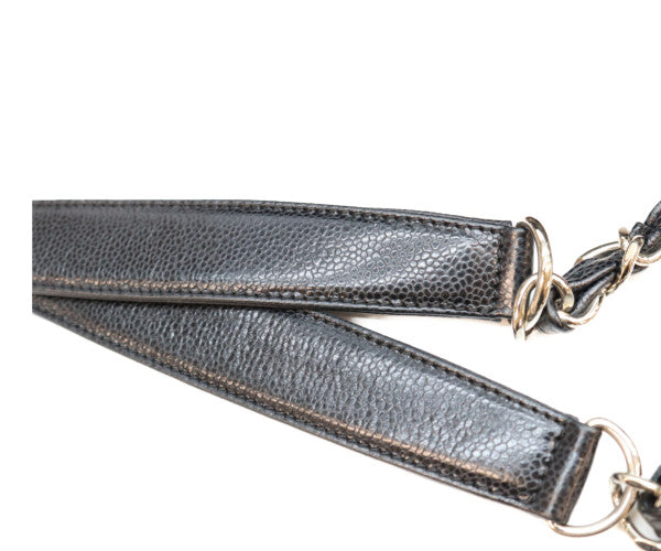 CHANEL シャネル 13番 A50995 黒 キャビア シルバー金具 GST トートバッグ