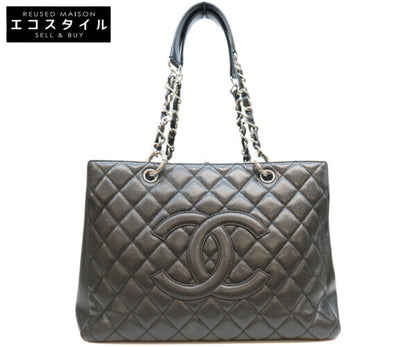 CHANEL シャネル 13番 A50995 黒 キャビア シルバー金具 GST トートバッグ