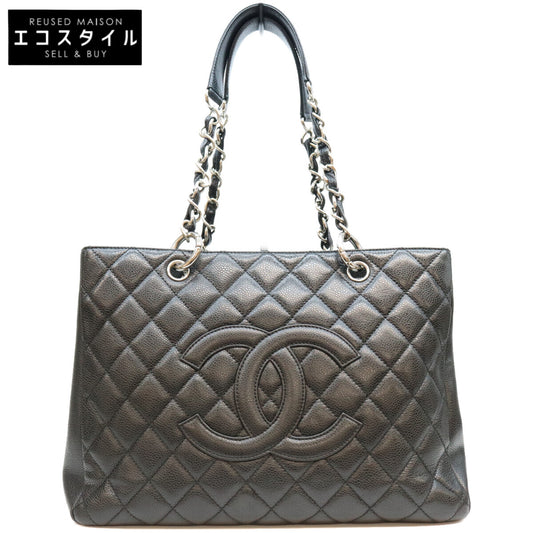 CHANEL シャネル 13番 A50995 黒 キャビア シルバー金具 GST トートバッグ