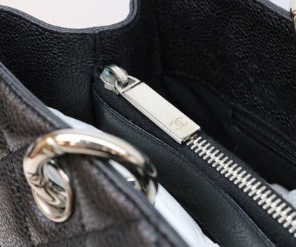 CHANEL シャネル 13番 A50995 黒 キャビア シルバー金具 GST トートバッグ