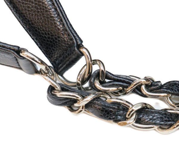 CHANEL シャネル 13番 A50995 黒 キャビア シルバー金具 GST トートバッグ