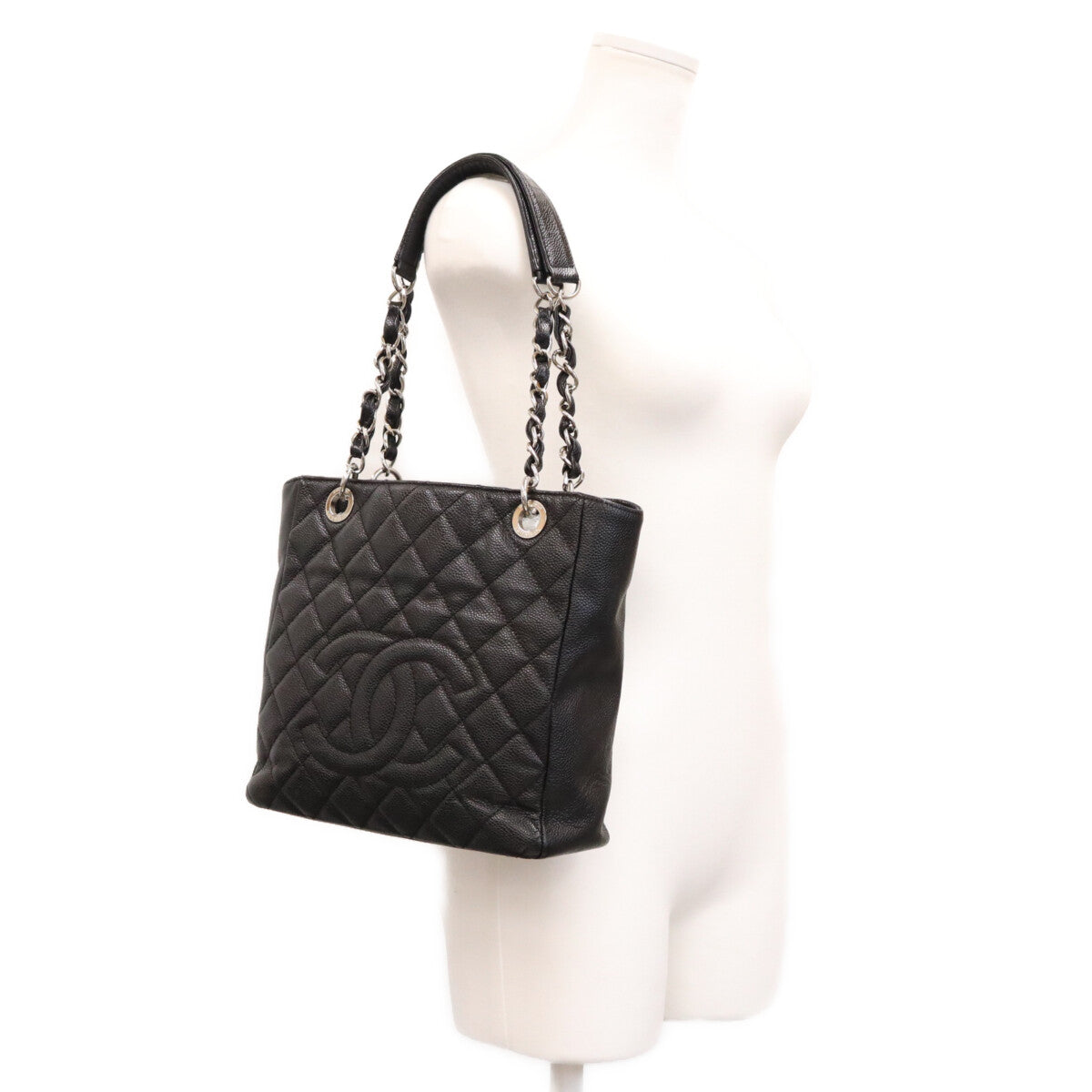 CHANEL シャネル 13番 A20994 黒 キャビア シルバー金具 PSTトート トートバッグ