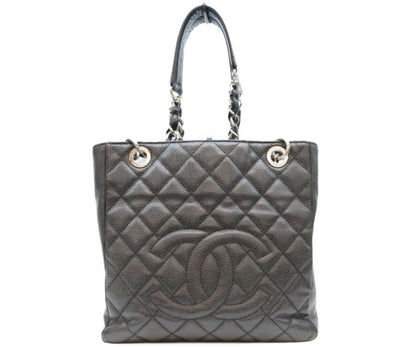 CHANEL シャネル 13番 A20994 黒 キャビア シルバー金具 PSTトート トートバッグ