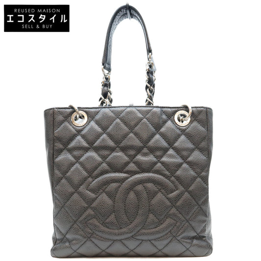 CHANEL シャネル 13番 A20994 黒 キャビア シルバー金具 PSTトート トートバッグ