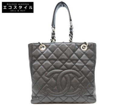 CHANEL シャネル 13番 A20994 黒 キャビア シルバー金具 PSTトート トートバッグ