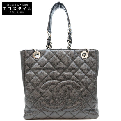 CHANEL シャネル 13番 A20994 黒 キャビア シルバー金具 PSTトート トートバッグ
