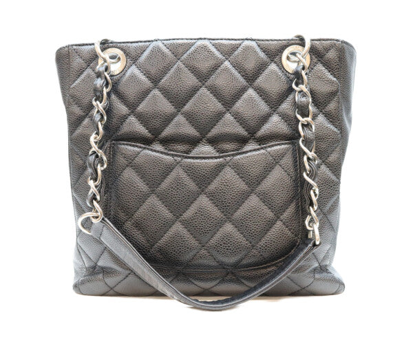 CHANEL シャネル 13番 A20994 黒 キャビア シルバー金具 PSTトート トートバッグ
