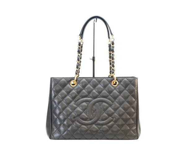 CHANEL シャネル 14番 A50995 黒 キャビア ゴールド金具 GST トートバッグ