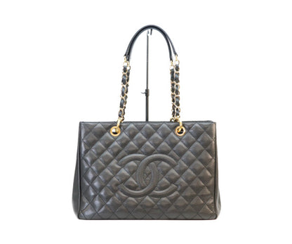 CHANEL シャネル 14番 A50995 黒 キャビア ゴールド金具 GST トートバッグ