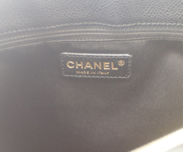 CHANEL シャネル 14番 A50995 黒 キャビア ゴールド金具 GST トートバッグ