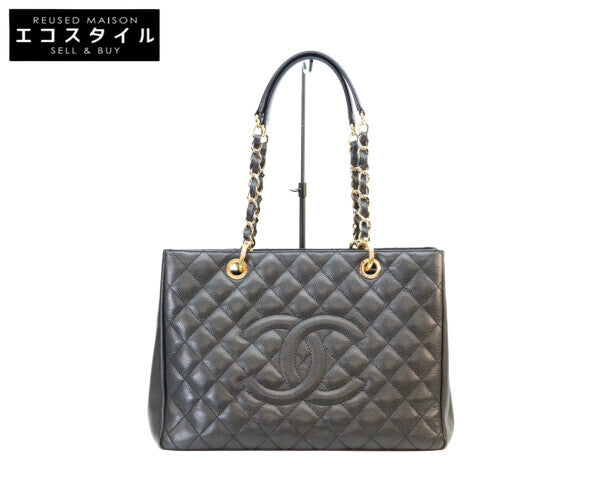 CHANEL シャネル 14番 A50995 黒 キャビア ゴールド金具 GST トートバッグ