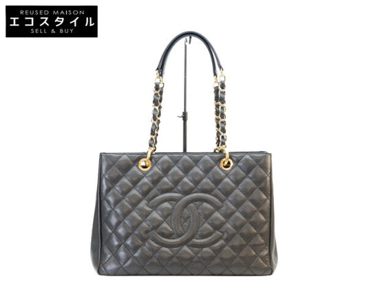 CHANEL シャネル 14番 A50995 黒 キャビア ゴールド金具 GST トートバッグ