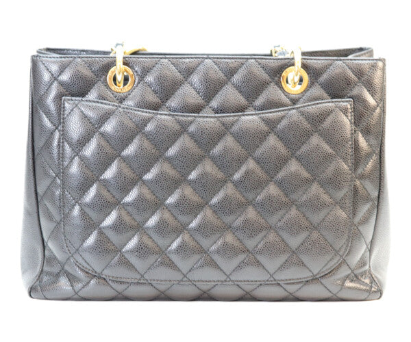CHANEL シャネル 14番 A50995 黒 キャビア ゴールド金具 GST トートバッグ
