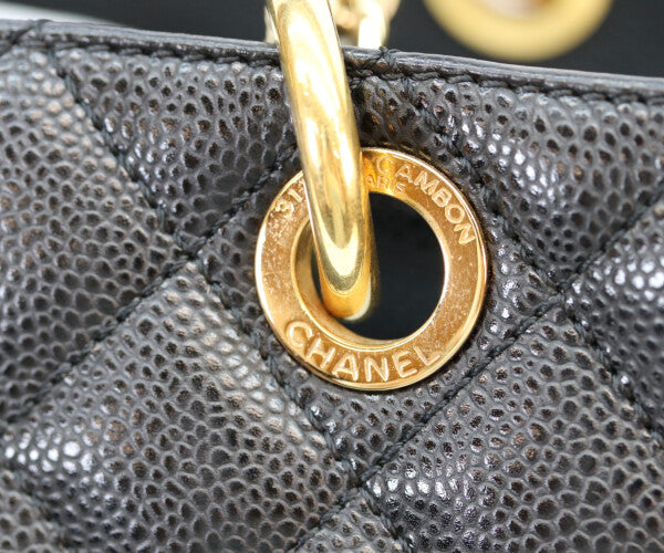 CHANEL シャネル 14番 A50995 黒 キャビア ゴールド金具 GST トートバッグ