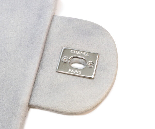 CHANEL シャネル 13番 グレー カーフ レイン デカマトラッセ35 シングルフラップ シルバー金具 ショルダーバッグ