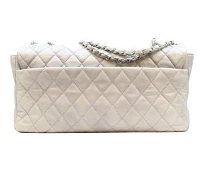 CHANEL シャネル 13番 グレー カーフ レイン デカマトラッセ35 シングルフラップ シルバー金具 ショルダーバッグ