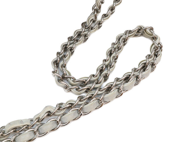 CHANEL シャネル 13番 グレー カーフ レイン デカマトラッセ35 シングルフラップ シルバー金具 ショルダーバッグ