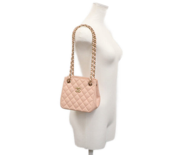 CHANEL シャネル AS3176 ピンク キャビア ゴールド金具 ミニバケットバッグ ショルダーバッグ