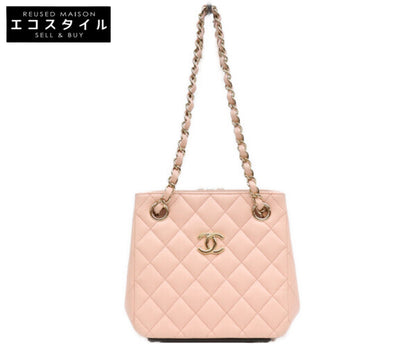 CHANEL シャネル AS3176 ピンク キャビア ゴールド金具 ミニバケットバッグ ショルダーバッグ