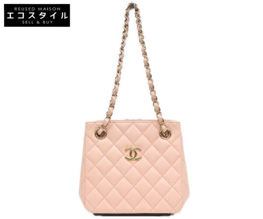 CHANEL シャネル AS3176 ピンク キャビア ゴールド金具 ミニバケットバッグ ショルダーバッグ