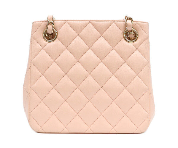 CHANEL シャネル AS3176 ピンク キャビア ゴールド金具 ミニバケットバッグ ショルダーバッグ