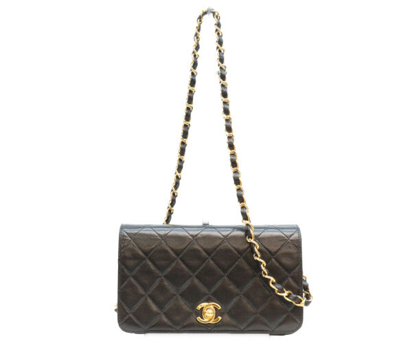CHANEL シャネル 7番 A03571 黒 ゴールド金具 ターンロック フルフラップ ミニマトラッセ19 ショルダーバッグ