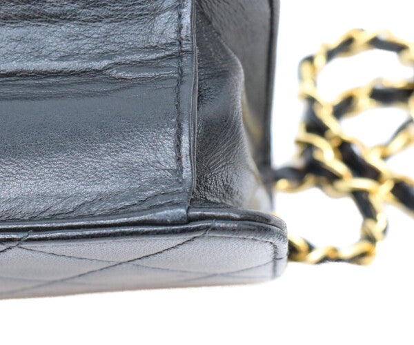 CHANEL シャネル 7番 A03571 黒 ゴールド金具 ターンロック フルフラップ ミニマトラッセ19 ショルダーバッグ