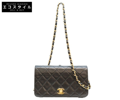 CHANEL シャネル 7番 A03571 黒 ゴールド金具 ターンロック フルフラップ ミニマトラッセ19 ショルダーバッグ