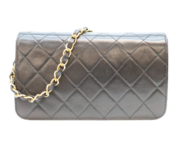 CHANEL シャネル 7番 A03571 黒 ゴールド金具 ターンロック フルフラップ ミニマトラッセ19 ショルダーバッグ