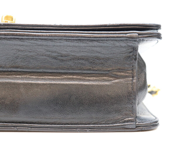 CHANEL シャネル 7番 A03571 黒 ゴールド金具 ターンロック フルフラップ ミニマトラッセ19 ショルダーバッグ