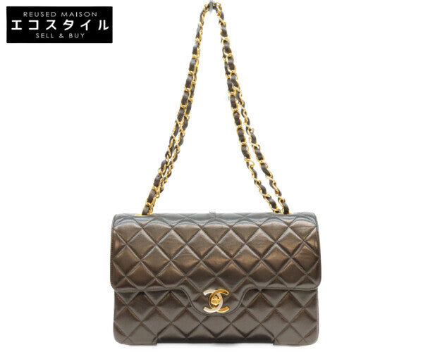 CHANEL シャネル 2番 黒 ラム ダブルフラップ パリ限定 マトラッセ23 チェーンショルダー ショルダーバッグ