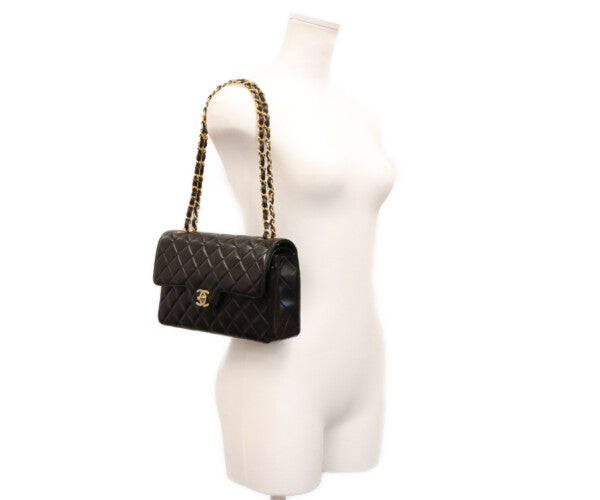 CHANEL シャネル 2番 黒 ラム ダブルフラップ パリ限定 マトラッセ23 チェーンショルダー ショルダーバッグ