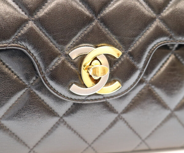 CHANEL シャネル 2番 黒 ラム ダブルフラップ パリ限定 マトラッセ23 チェーンショルダー ショルダーバッグ