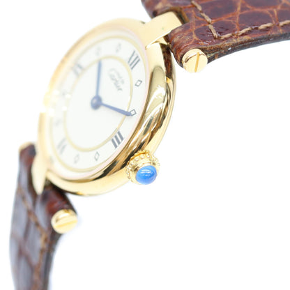 Cartier カルティエ 80-90s 925 マストヴァンドームSM ヴェルメイユ 飛びローマ文字盤 QZ 時計 腕時計