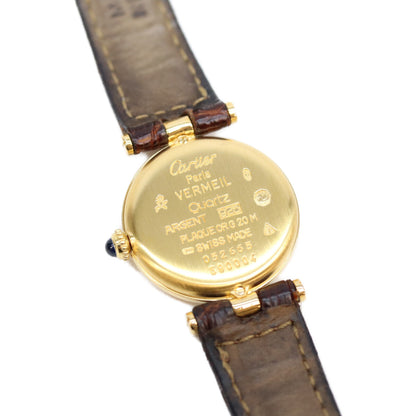 Cartier カルティエ 80-90s 925 マストヴァンドームSM ヴェルメイユ 飛びローマ文字盤 QZ 時計 腕時計