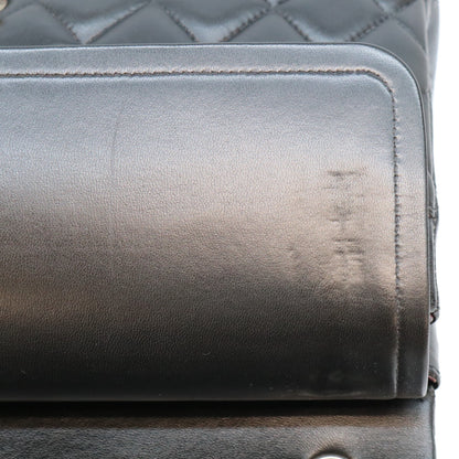 CHANEL シャネル 16番 A58600 黒 ラム シルバー金具 ダブルフラップ デカマトラッセ30 バッグ ショルダーバッグ