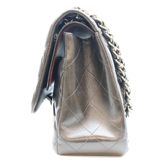 CHANEL シャネル 16番 A58600 黒 ラム シルバー金具 ダブルフラップ デカマトラッセ30 バッグ ショルダーバッグ