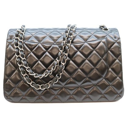 CHANEL シャネル 16番 A58600 黒 ラム シルバー金具 ダブルフラップ デカマトラッセ30 バッグ ショルダーバッグ
