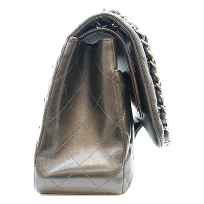 CHANEL シャネル 16番 A58600 黒 ラム シルバー金具 ダブルフラップ デカマトラッセ30 バッグ ショルダーバッグ